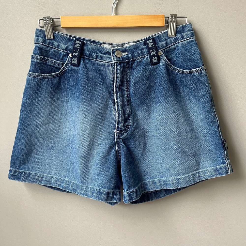 Vintage BUM Equipment Shorts Women's Medium Medium Wash Blue Denim Carpenter 90s
